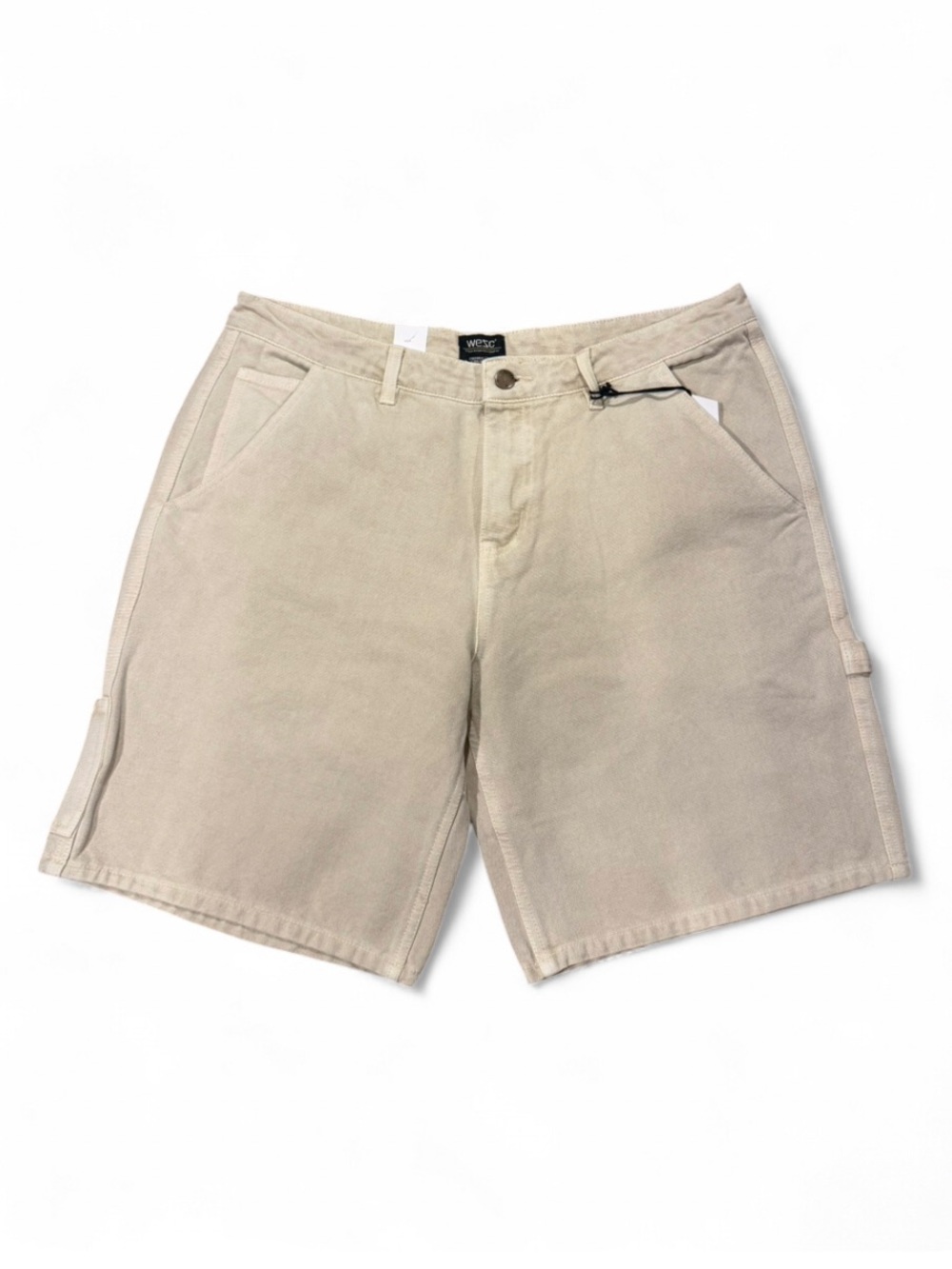 NWT Men's Beige Canvas Carpenter Shorts Size Waist 34”
